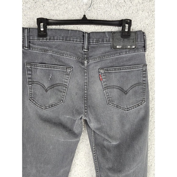 Levi's 511 Men's Jeans 32x34 (32") Black Denim Slim Straight Pockets Mid Rise - Picture 11 of 14